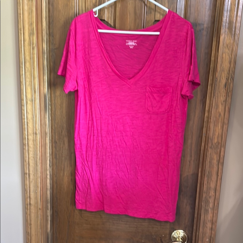 Victoria's Secret Fuchsia V-Neck Tee